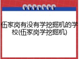 伍家岗有没有学挖掘机的学校(伍家岗学挖掘机)