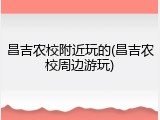 昌吉农校附近玩的(昌吉农校周边游玩)