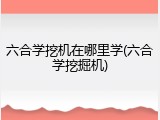 六合学挖机在哪里学(六合学挖掘机)