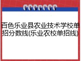 百色乐业县农业技术学校单招分数线(乐业农校单招线)