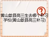 黄山歙县高三生去哪个补习学校(黄山歙县高三补习)