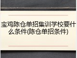 宝鸡陈仓单招集训学校要什么条件(陈仓单招条件)