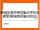 聊城东昌府单招集训学校在哪里(聊城单招集训校址)