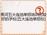 黑河五大连池单招培训比较好的学校(五大连池单招校)