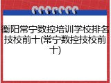 衡阳常宁数控培训学校排名技校前十(常宁数控技校前十)