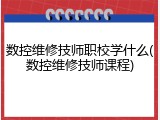 数控维修技师职校学什么(数控维修技师课程)