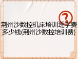 荆州沙数控机床培训班学费多少钱(荆州沙数控培训费)
