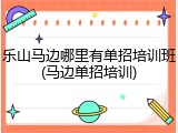 乐山马边哪里有单招培训班(马边单招培训)