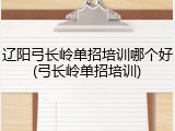 辽阳弓长岭单招培训哪个好(弓长岭单招培训)