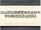 白山抚松县哪里有农业技术学校啊(抚松农业技校)