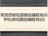 阿克苏新和县数控编程培训学校(新和数控编程培训)