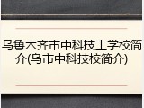 乌鲁木齐市中科技工学校简介(乌市中科技校简介)