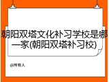 朝阳双塔文化补习学校是哪一家(朝阳双塔补习校)