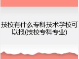 技校有什么专科技术学校可以报(技校专科专业)