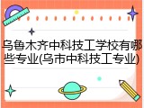 乌鲁木齐中科技工学校有哪些专业(乌市中科技工专业)