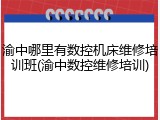 渝中哪里有数控机床维修培训班(渝中数控维修培训)