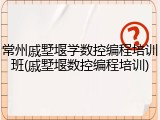 常州戚墅堰学数控编程培训班(戚墅堰数控编程培训)
