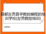 昌都左贡县学数控编程的培训学校(左贡数控培训)