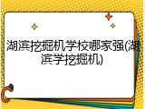 湖滨挖掘机学校哪家强(湖滨学挖掘机)