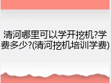 清河哪里可以学开挖机?学费多少?(清河挖机培训学费)