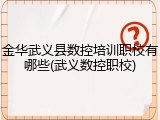 金华武义县数控培训职校有哪些(武义数控职校)