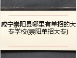 咸宁崇阳县哪里有单招的大专学校(崇阳单招大专)