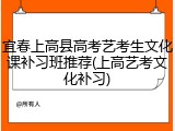 宜春上高县高考艺考生文化课补习班推荐(上高艺考文化补习)
