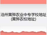 沧州黄骅农业中专学校地址(黄骅农校地址)