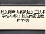 黔东南雷山县数控加工技术学校有哪些(黔东南雷山数控学校)