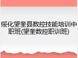 绥化望奎县数控技能培训中职班(望奎数控职训班)