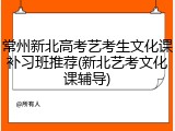 常州新北高考艺考生文化课补习班推荐(新北艺考文化课辅导)