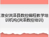 淮安洪泽县数控编程教学培训机构(洪泽数控培训)