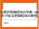 合肥庐阳编程培训学费一般多少钱(合肥编程培训费用)