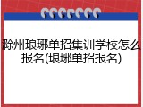 滁州琅琊单招集训学校怎么报名(琅琊单招报名)