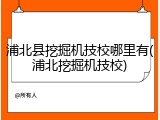 浦北县挖掘机技校哪里有(浦北挖掘机技校)