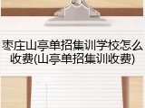 枣庄山亭单招集训学校怎么收费(山亭单招集训收费)