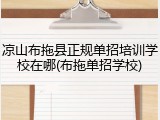 凉山布拖县正规单招培训学校在哪(布拖单招学校)