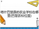 喀什巴楚县的农业学校在哪里(巴楚农校位置)