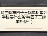 乌兰察布四子王旗单招集训学校要什么条件(四子王旗单招条件)