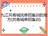 九江共青城找单招集训的地方(共青城单招集训)