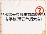丽水缙云县哪里有单招的大专学校(缙云单招大专)
