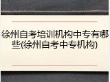 徐州自考培训机构中专有哪些(徐州自考中专机构)