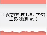 工农挖掘机技术培训学校(工农挖掘机培训)