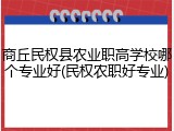 商丘民权县农业职高学校哪个专业好(民权农职好专业)