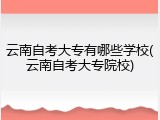 云南自考大专有哪些学校(云南自考大专院校)
