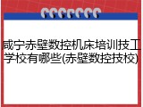 咸宁赤壁数控机床培训技工学校有哪些(赤壁数控技校)