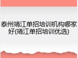 泰州靖江单招培训机构哪家好(靖江单招培训优选)