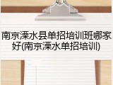 南京溧水县单招培训班哪家好(南京溧水单招培训)