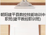 朝阳建平县数控技能培训中职班(建平数控职训班)