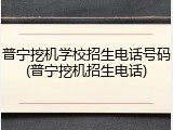 普宁挖机学校招生电话号码(普宁挖机招生电话)